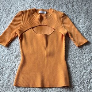 Jonathan Simkhai Orange Ribbed Top